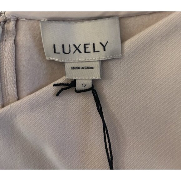 Luxely Beige Boat Neck Minidress Size 12 NWT - Picture 8 of 10